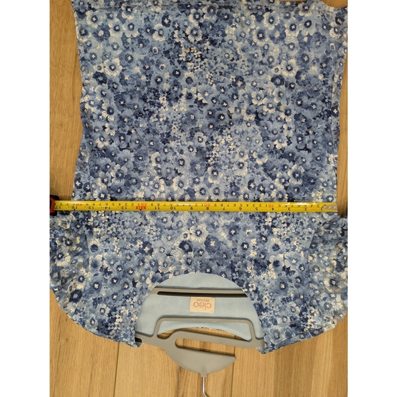 Floral Blue Long-Sleeve Top by Cleo - Picture 3 of 6